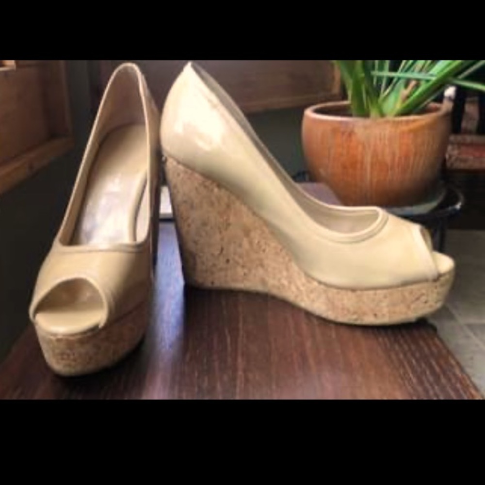 *POSH* Jimmy Choo Nude Papina wedges sz 7